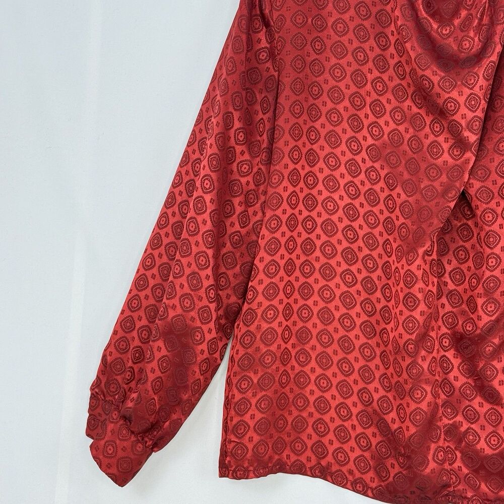 Vintage La Chine Classic by Galinda Wang Women’s Red Blouse Size 6 - Picture 13 of 16